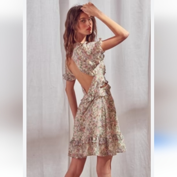 ⭕️ PRICE FIRM Storia Noemie Floral Open Back Cottagecore Dress Size Small - Picture 2 of 6